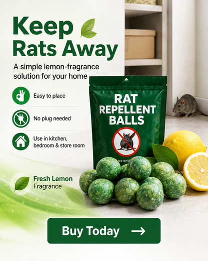 Rat Repellent Balls - Keep Rats Away, Fresh Lemon Fragrance