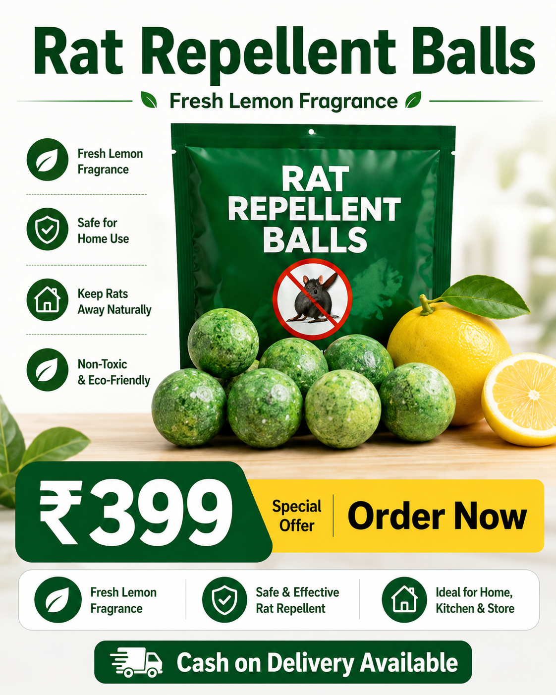 Rat Repellent Balls - Just Place & Leave, Simple Home Use