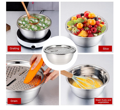 3-in-1 Vegetable Cutter with Drain Basket