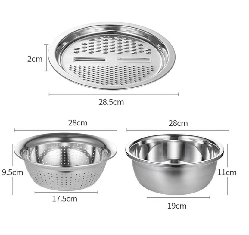 3-in-1 Vegetable Cutter with Drain Basket