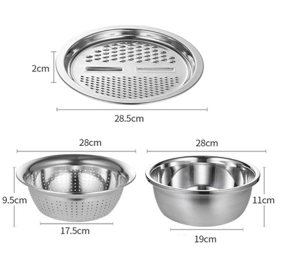 3-in-1 Vegetable Cutter with Drain Basket