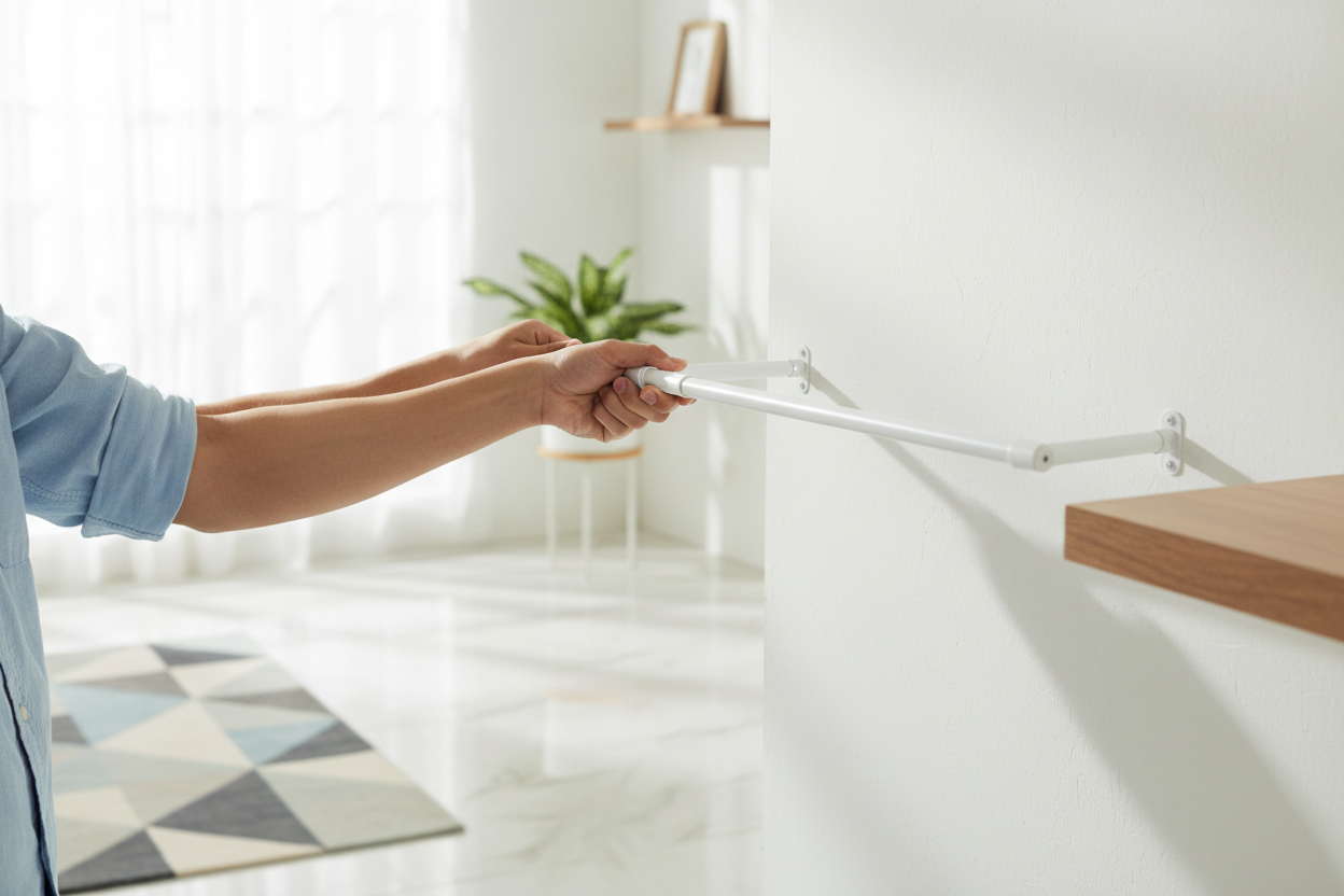 Drill-Free Adjustable Curtain Rod